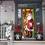 Christmas Door Decoration | Fabric Door Cover | Washable & Reusable
