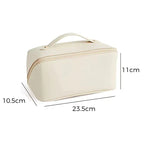 Large Travel Makeup Bag, Water-Resistant PU Leather