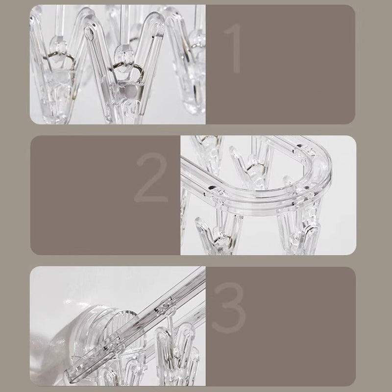 Suction cup collapsible clothes hanger with clip