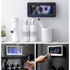 Waterproof phone holder for the bathroom
