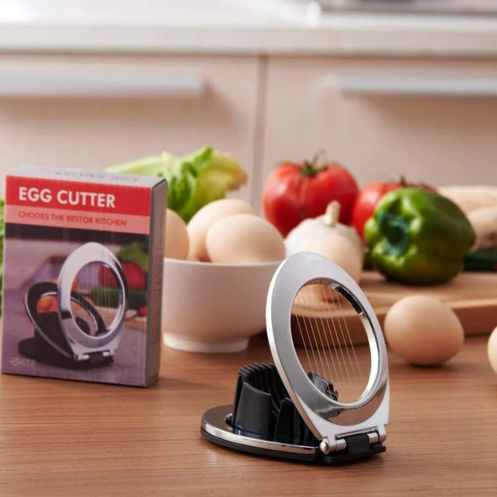 Stainless Steel Egg Slicer – 3-in-1 Cutting Options for Effortless Preparation!
