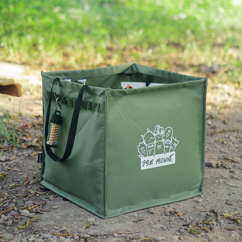 Foldable multifunctional trash can for outdoor use