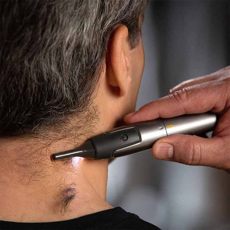 Micro-Precision Trimmer with Titanium-Coated Stainless Steel Blade for Face and Body