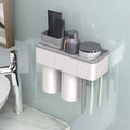 Practical toothbrush holder set with toothpaste dispenser