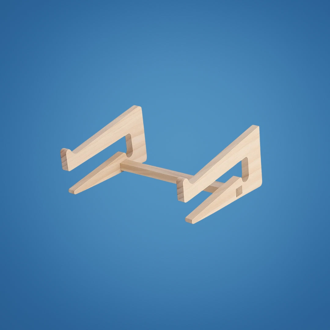 Ergonomic Neck Support – Ventilated Natural Wood – Prevents Overheating – Ideal for Home & Office Use