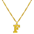18K gold-plated initial letter necklace