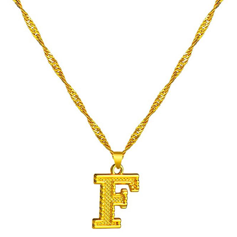 18K gold-plated initial letter necklace