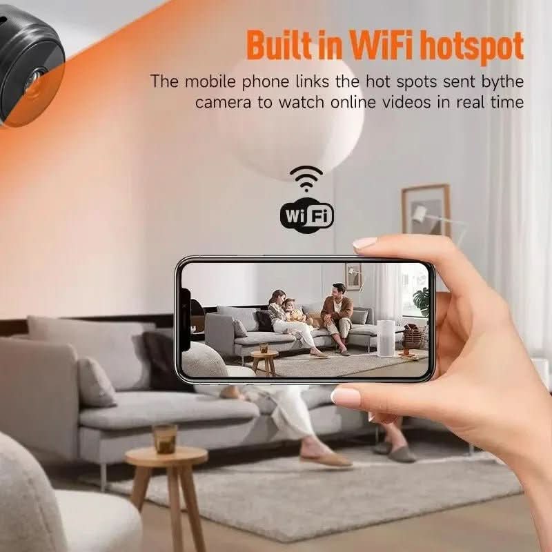 Compact security camera with night vision & app control