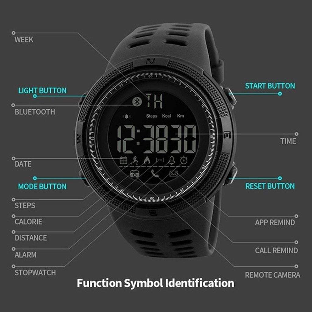 Men Smart Chrono Calories Pedometer Multi-Functions Sports Watches
