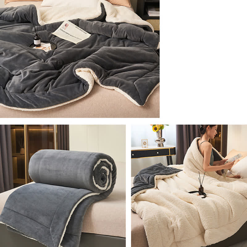 Solid thick double-sided velvet cube blanket