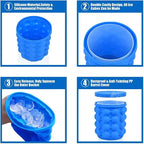 Space-saving ice cube container with lid