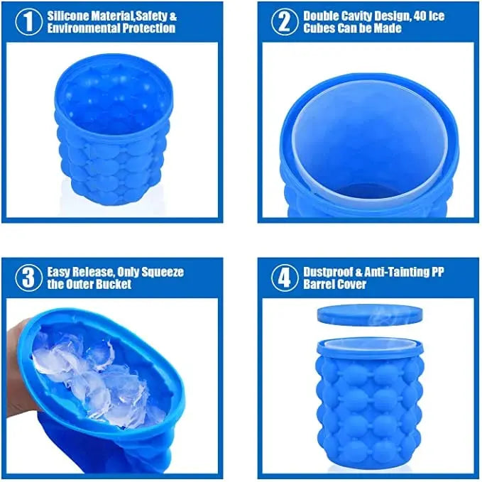 Space-saving ice cube container with lid
