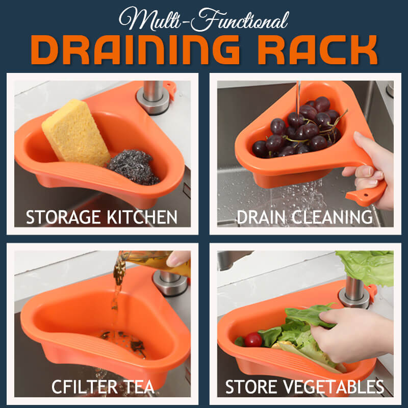 Multifunctional, hanging filtration rack with drainage pipe