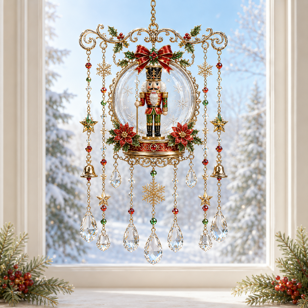 Handmade Christmas Stained Glass Window Hanging