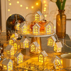 LED fairy lights with mini houses - Decorative Christmas lighting for indoor use