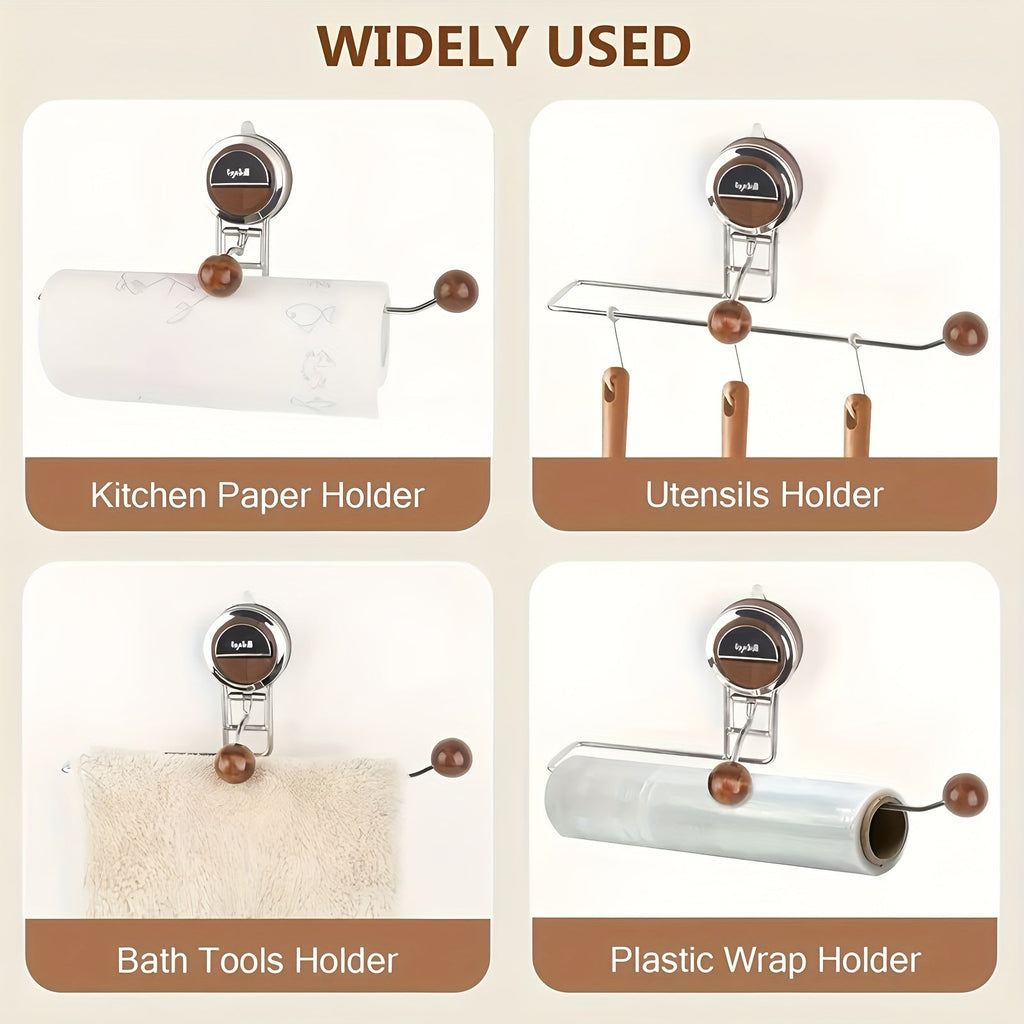 KitchenGrip Roll Holder Stainless Steel Paper Towel Holder with Suction Cup