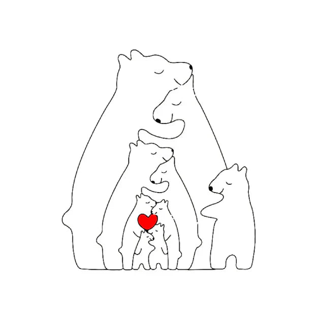 CozyBears Wooden Family Puzzle