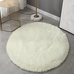 Cozy round plush rug – Ultra-soft rug for living room & bedroom