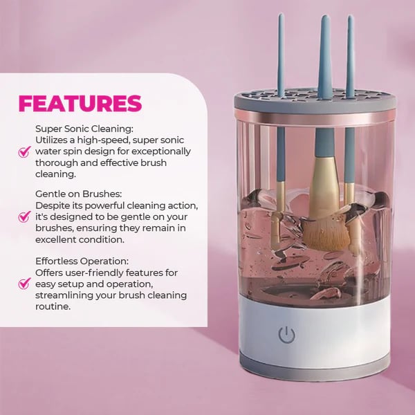 Makeup Brush Cleaner Machine | BrushPure Automatic Cleaning & Drying | Compact 16×9cm
