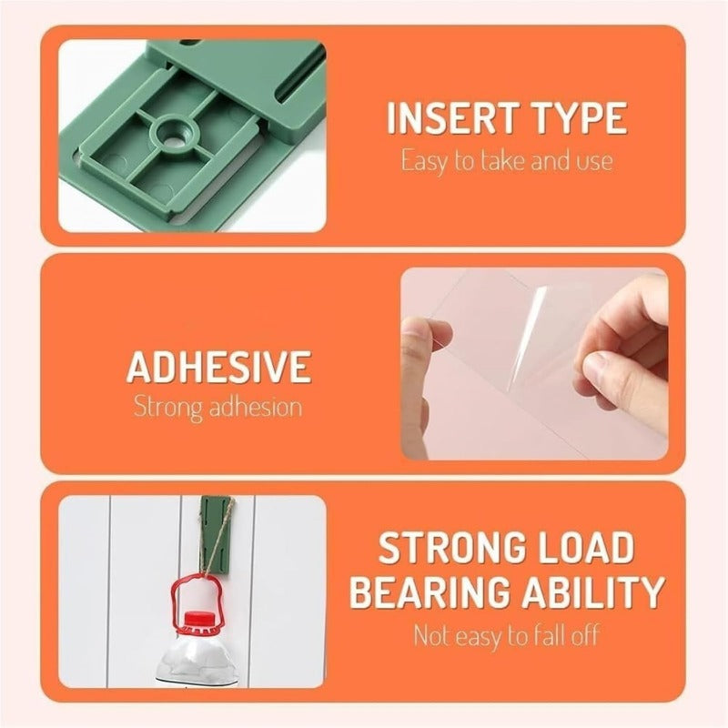 Adhesive Power Strip Mounts | No-Drill Wall & Desk Organizer with Slide Rail