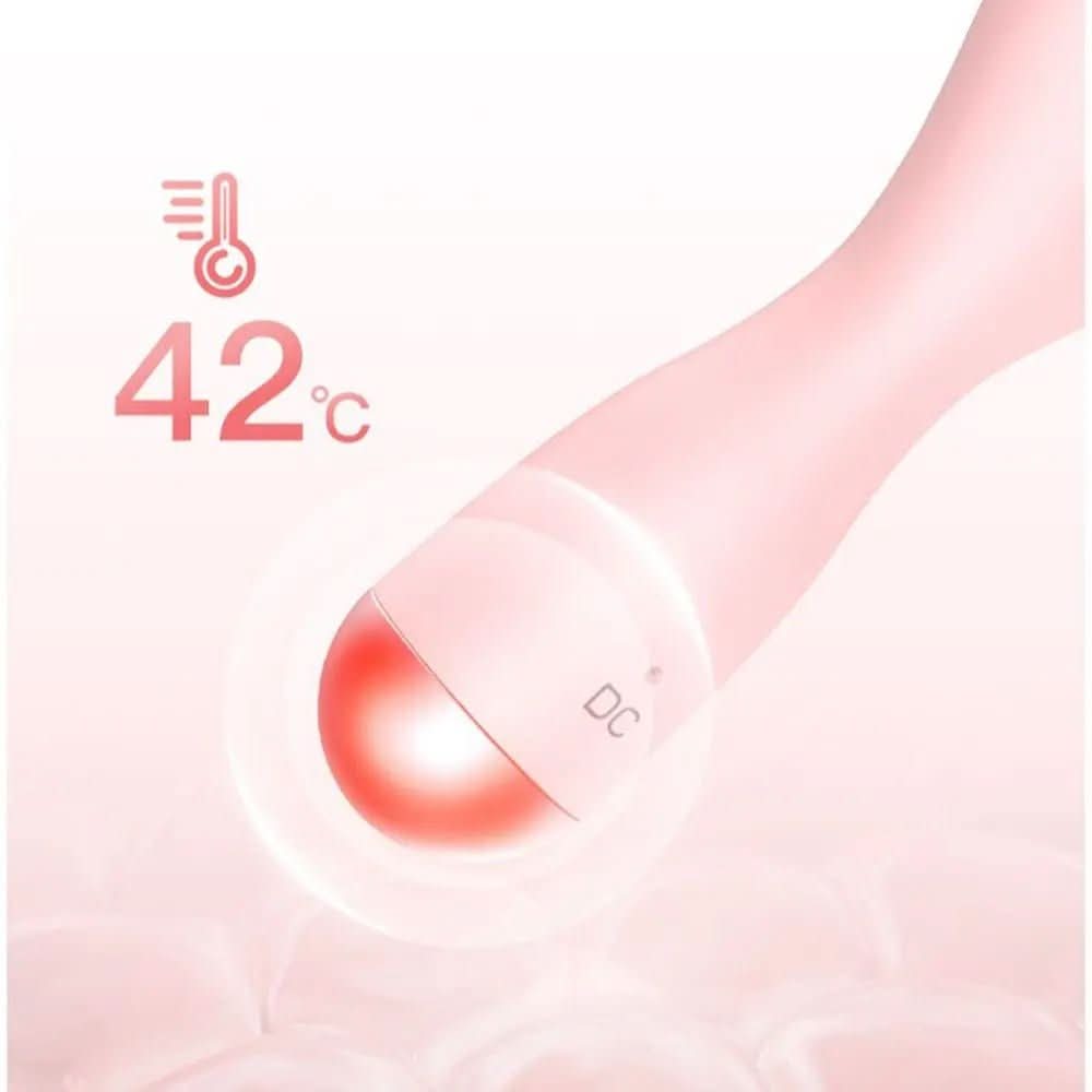 Electric facial cleanser with LED light & 42 °C heat technology | Silicone skincare device with sound vibration