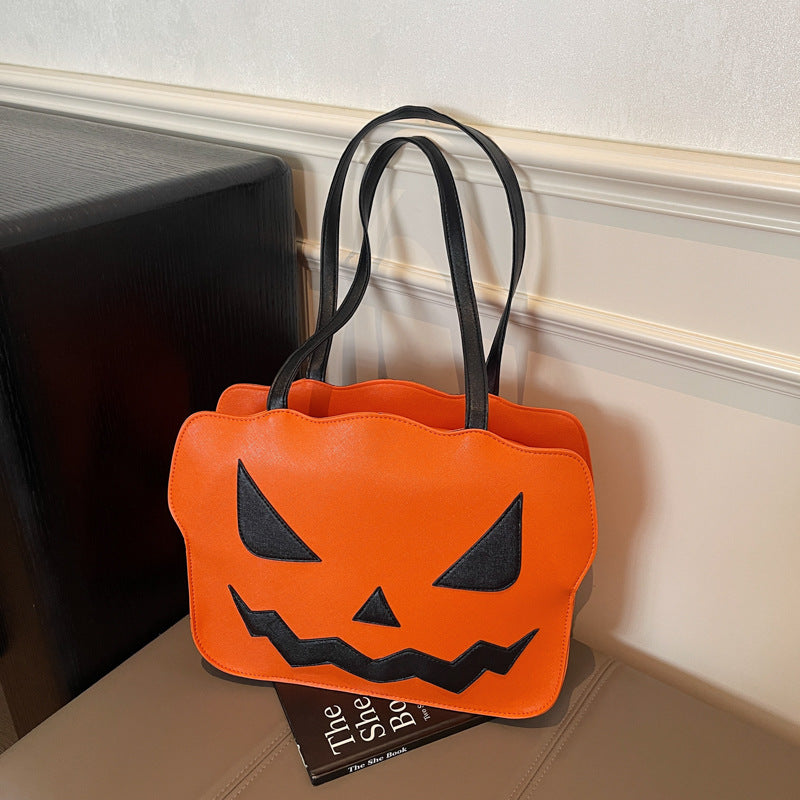 Halloween Messenger Bag – Shoulder bag in Black and Orange Spooky Style