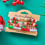 4pcs Christmas Snowman Handmade Beaded Bracelet set gift idea