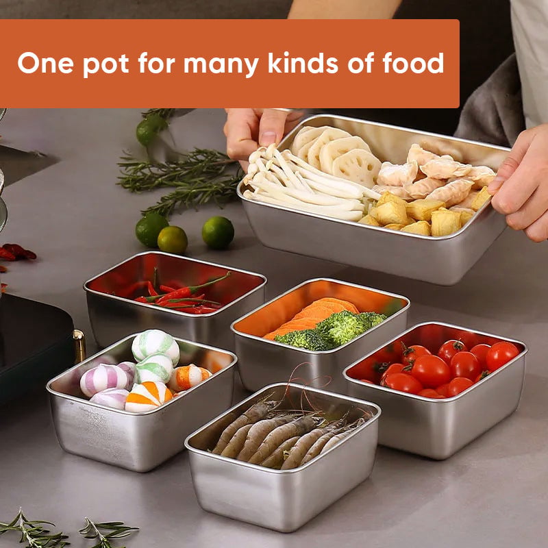 Stainless Steel Food Storage Container with Lid, Lunch, Snack Storage Box