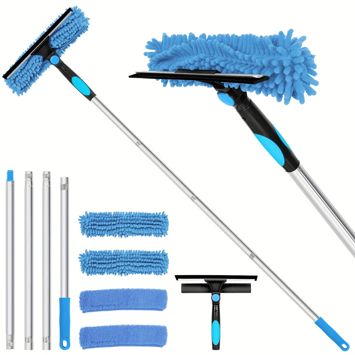 Crystal Clear Window Cleaner – Professional 2-in-1 Telescopic Window and Glass Cleaning System