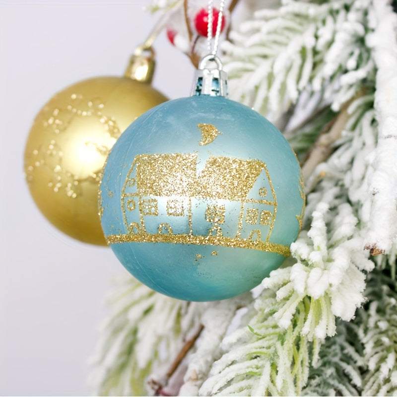 Christmas Tree Baubles Set – Plastic Hanging Ornaments