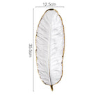 Nordic Light Luxury Style on Golden Feather Plate Retro Jewelry Plate Storage Plate Snack Plate Home Decor
