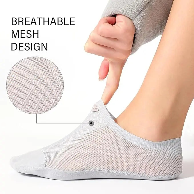 4 Pair Breathable, Invisible Moisture-Wicking Mesh Socks