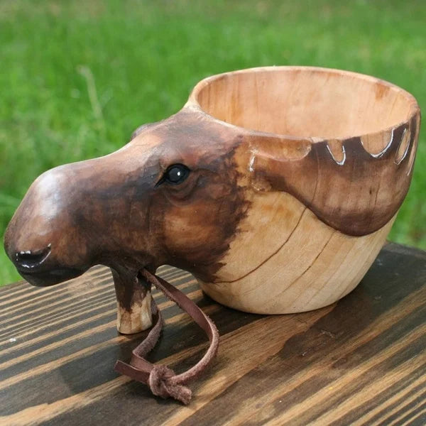 Wooden Cup - WildSip - Handmade Animal Design - Adventurous Hydration