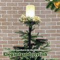 Christmas Tree Topper Shelf | Triple-Layer Ornament & Candle Display Stand | 36-Inch Iron