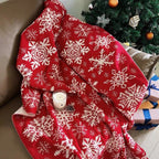 Christmas Nordic Knitted Snowflake Blanket