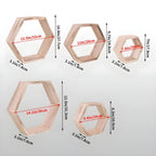 Wall shelf set HexaWood | 5-piece | Hexagon design | Rustic wood look