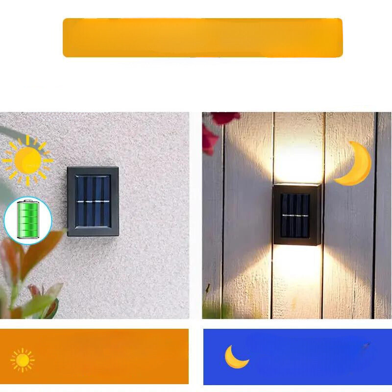 Solar-powered terrace wall light