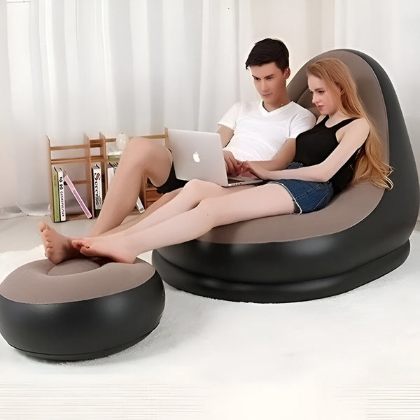 RelaxSeat Inflatable Lounge Chair with Footrest – Indoor & Outdoor Comfort