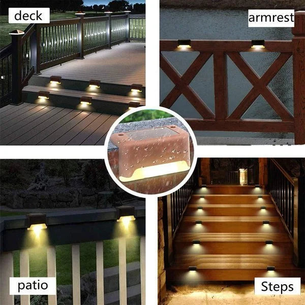 Solar-powered terrace lighting for outdoor use