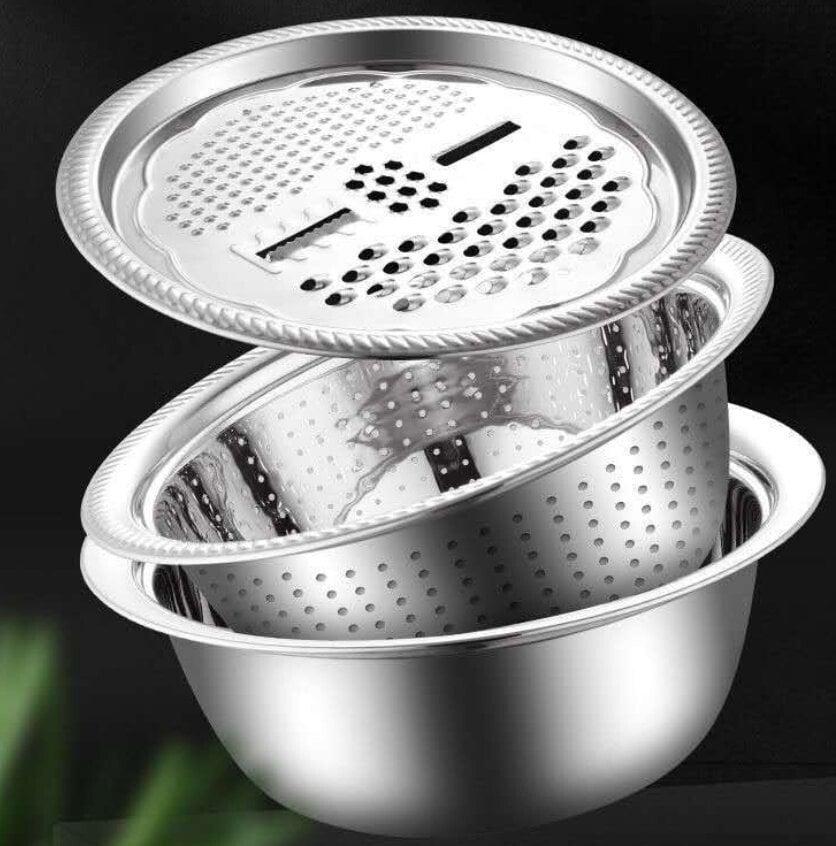 Multifunctional colander in stainless steel