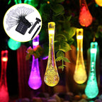 Solar Water Droplet String Lights