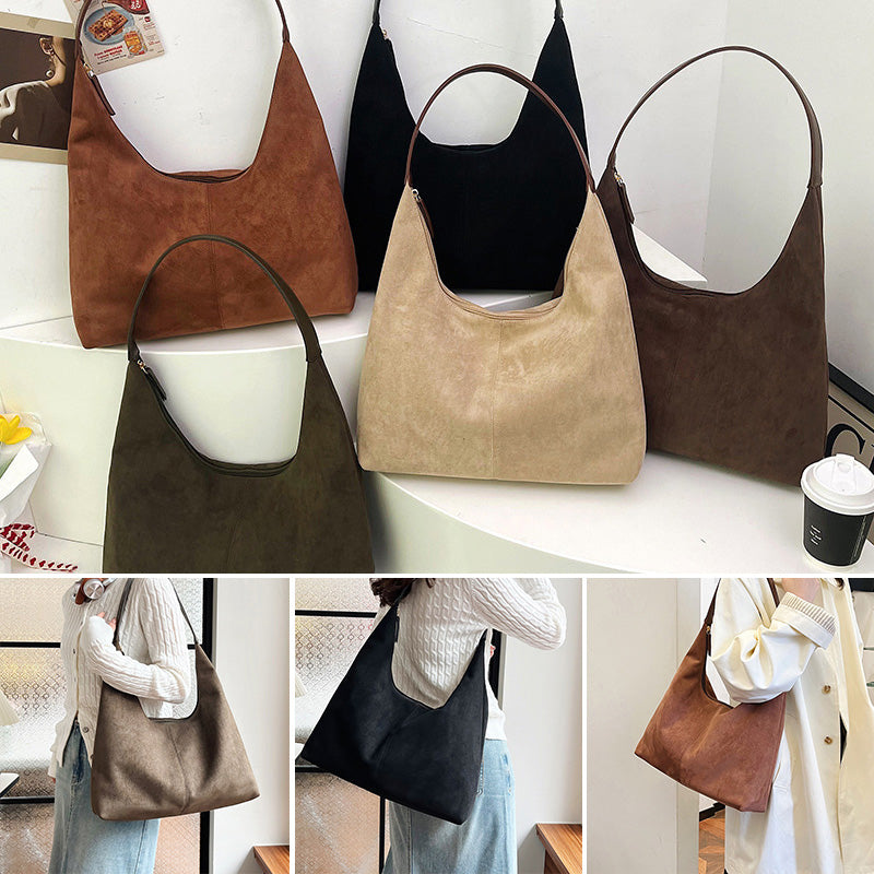 Suede messenger bag with large capacity