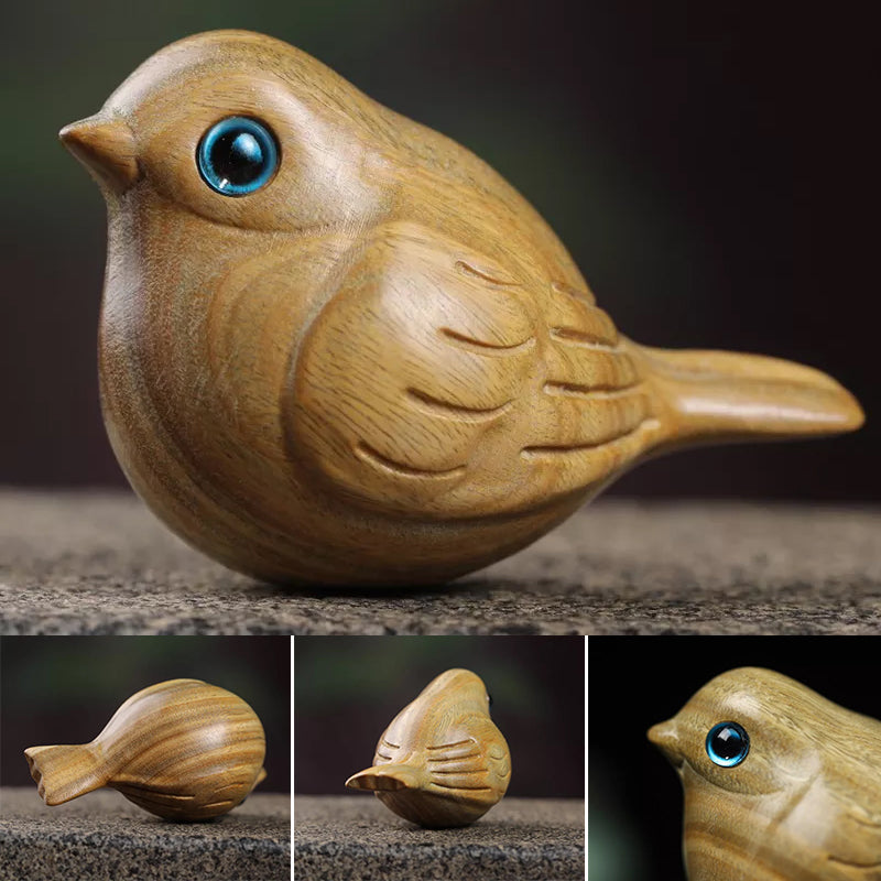 Handcrafted wooden carved bird