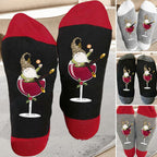 Christmas gnome wine glass unisex crew socks