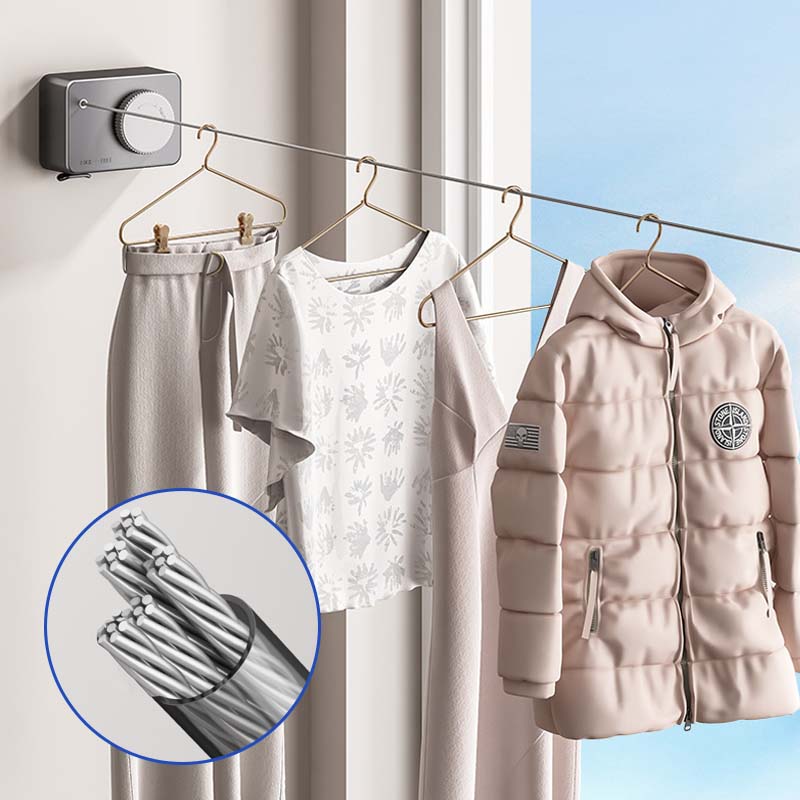 Invisible retractable laundry line