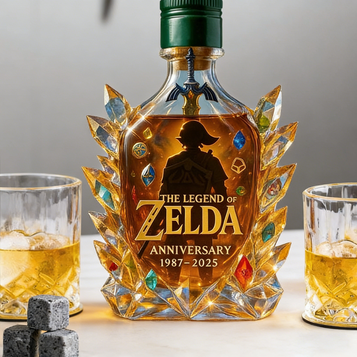 The Dazzling Legend Of Zelda 38th Anniversary 1987-2025 Whisky Bottle - A Masterpiece in Crystal & Spirit