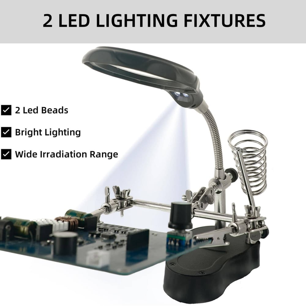 LED magnifying soldering station adjustable – For circuit boards, repairs & jewelry