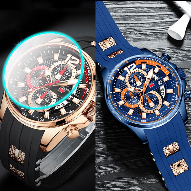 Waterproof motorsport watch for men with luminous