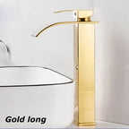 Waterfall Vanity Tap Aqualis Noir | Stainless Steel | Hot & Cold Water | For Bathroom & Guest Toilet
