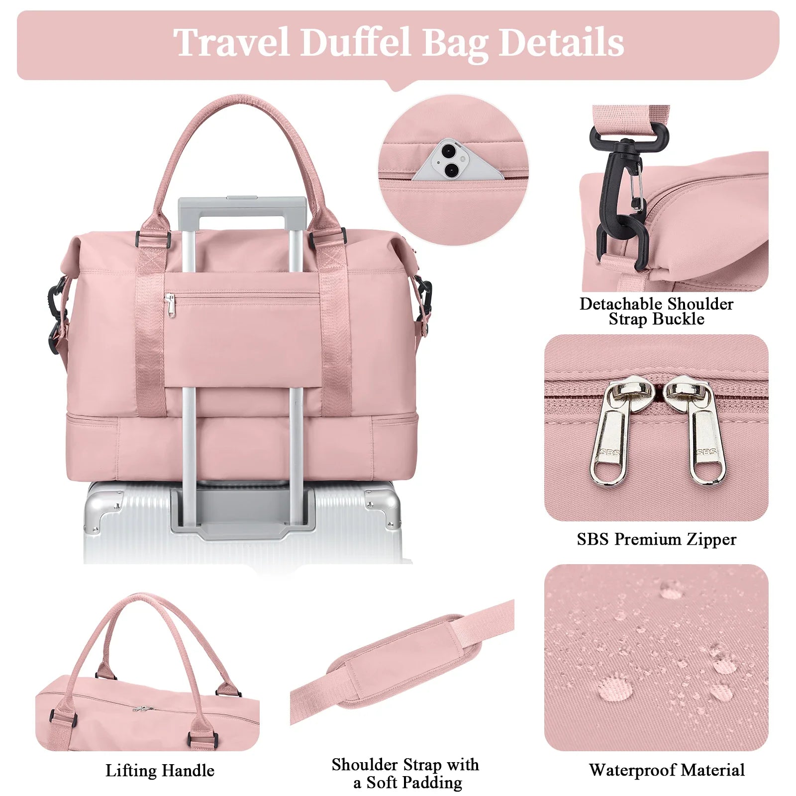 Travel Duffel Bag with Shoes Compartment